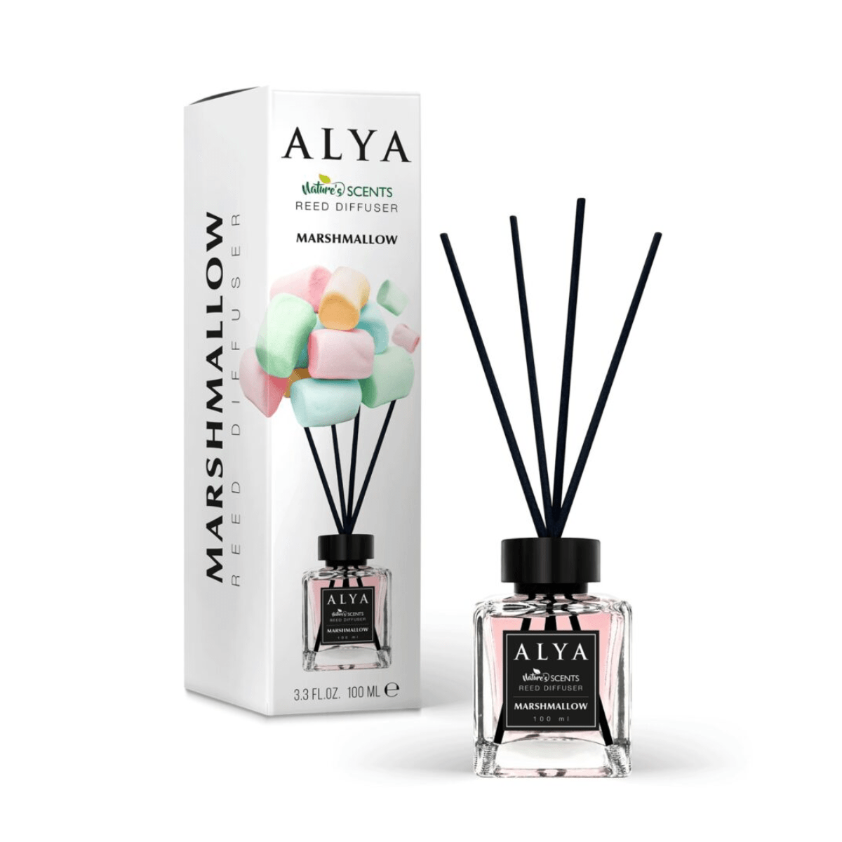 Odorizant de cameră cu bețișoare ALYA – Marshmallow 120 ml - Odorizant | VrajaDulce
