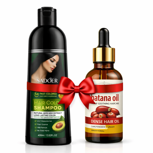 Pachet Promo SADOER – Șampon Nuanțator Negru + Ulei Batana
