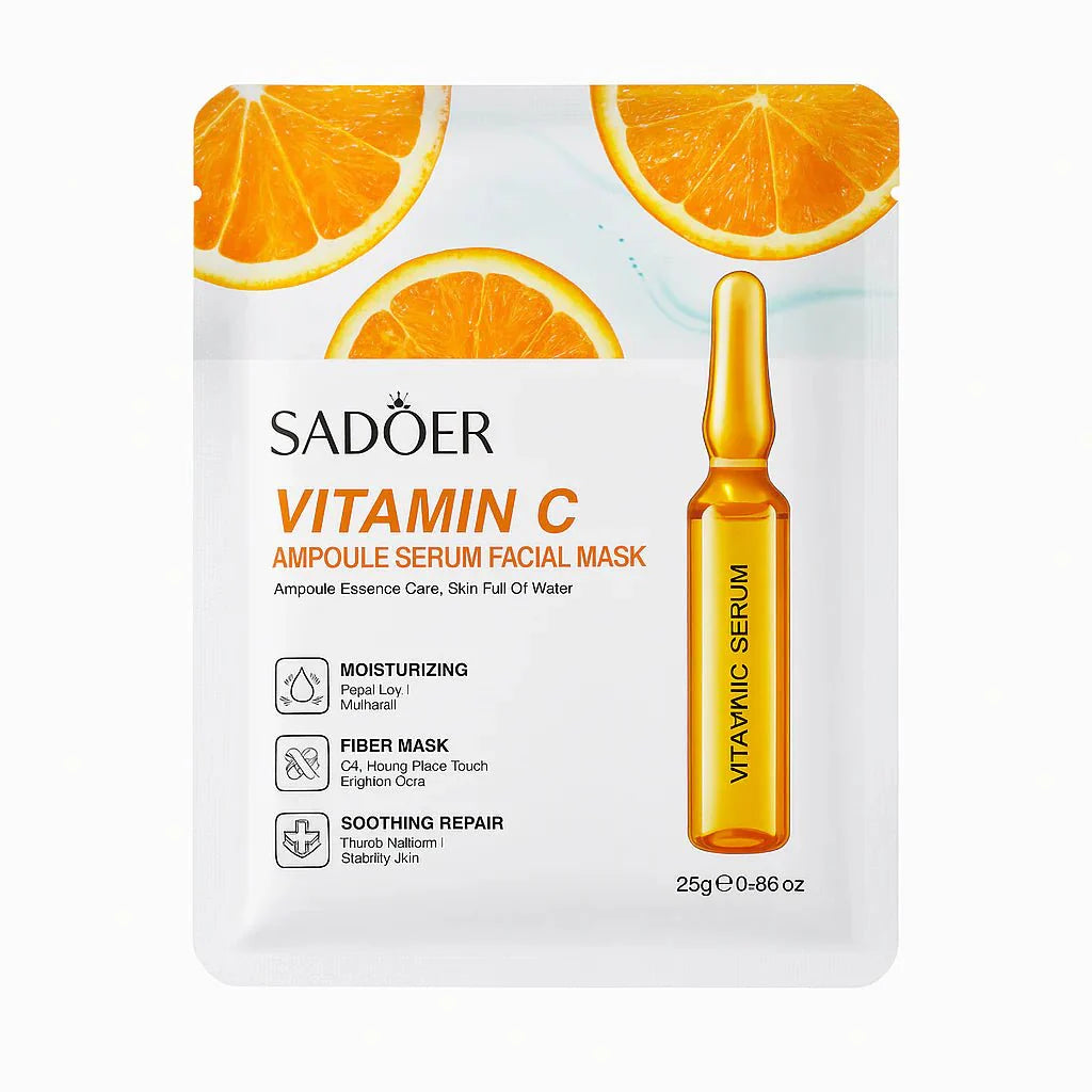 Mască facială SADOER cu Vitamina C – Hidratare & Luminozitate Intensă (25g) - Masca | VrajaDulce