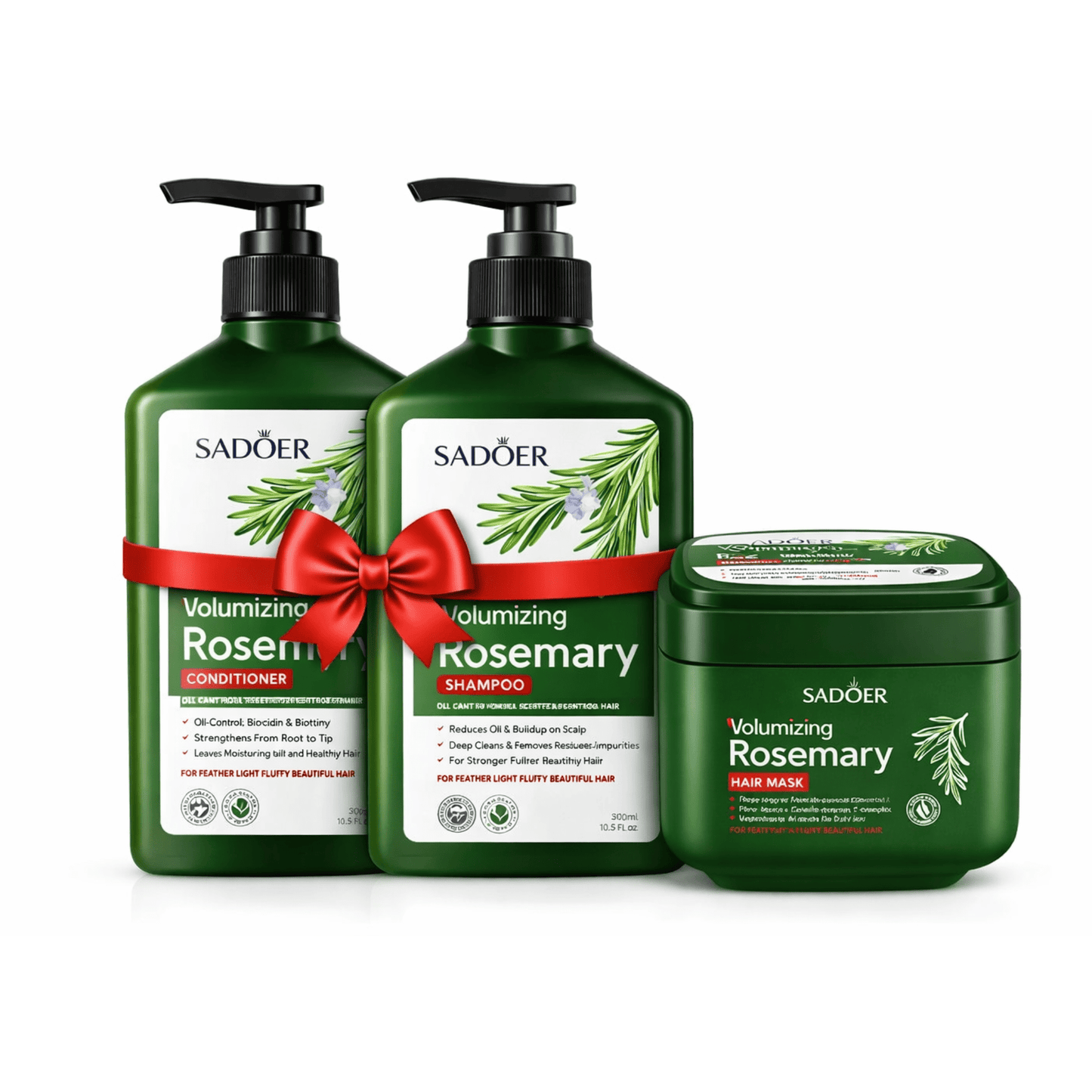 Pachet Promo SADOER Rozmarin – Șampon + Balsam + Mască pentru Volum & Fortifiere - Pachet promo îngrijire păr | VrajaDulce