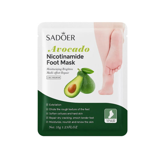 SADOER Mască Exfoliantă & Hidratantă pentru Picioare cu Avocado – 36g - Masca | VrajaDulce