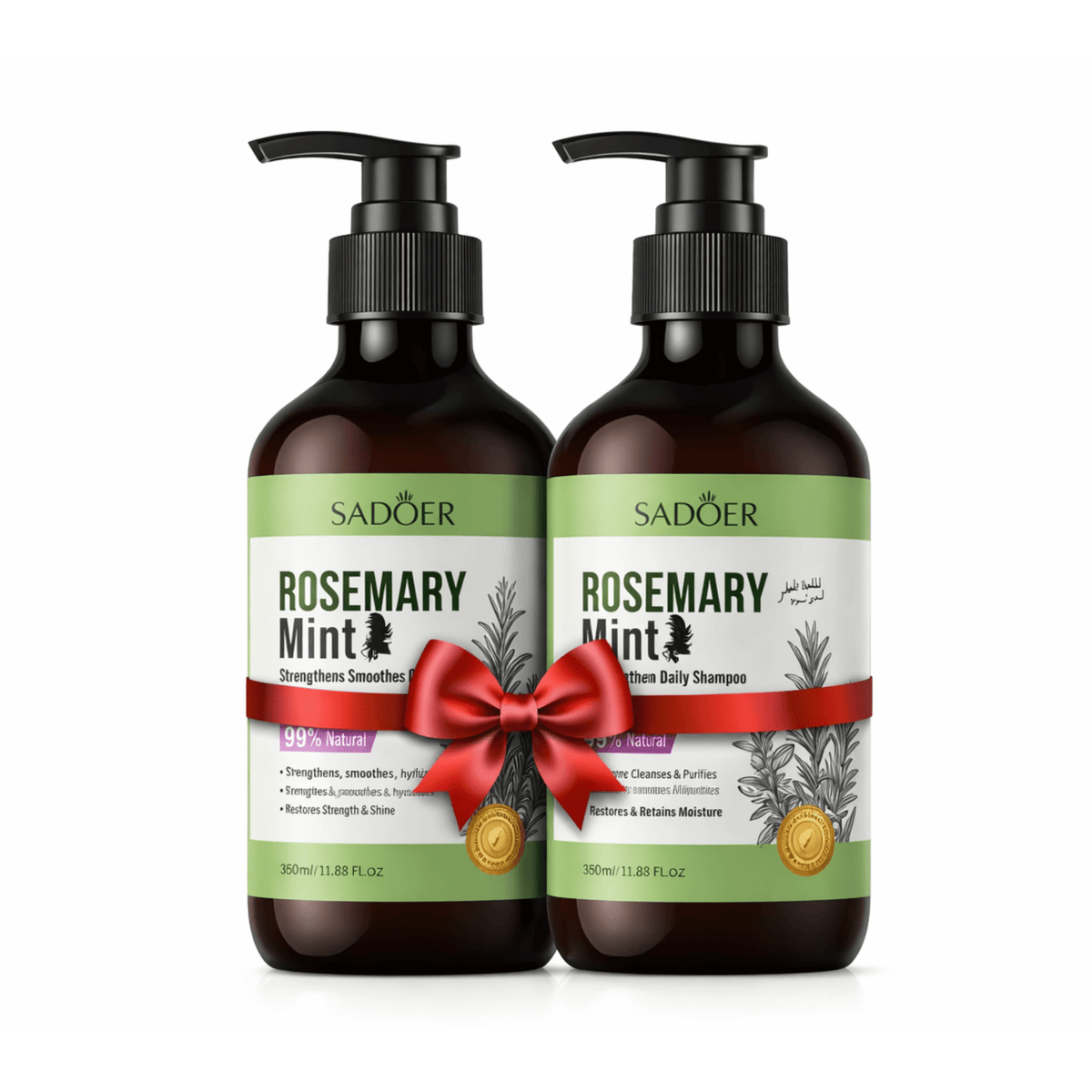 SADOER Rosemary Mint Boost Kit – Șampon + Balsam Fortifiant - Pachet promo îngrijire păr | VrajaDulce