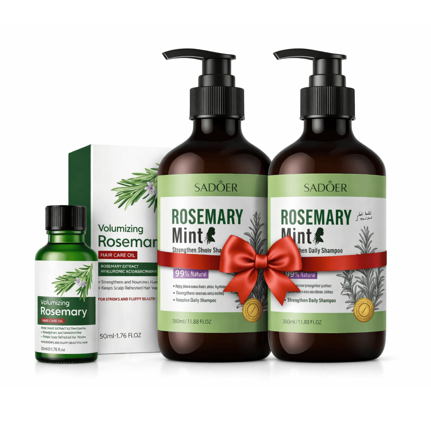 SADOER Rozmarin Menta Set de Scalp – Șampon + Balsam + Ulei - Pachet promo îngrijire păr | VrajaDulce