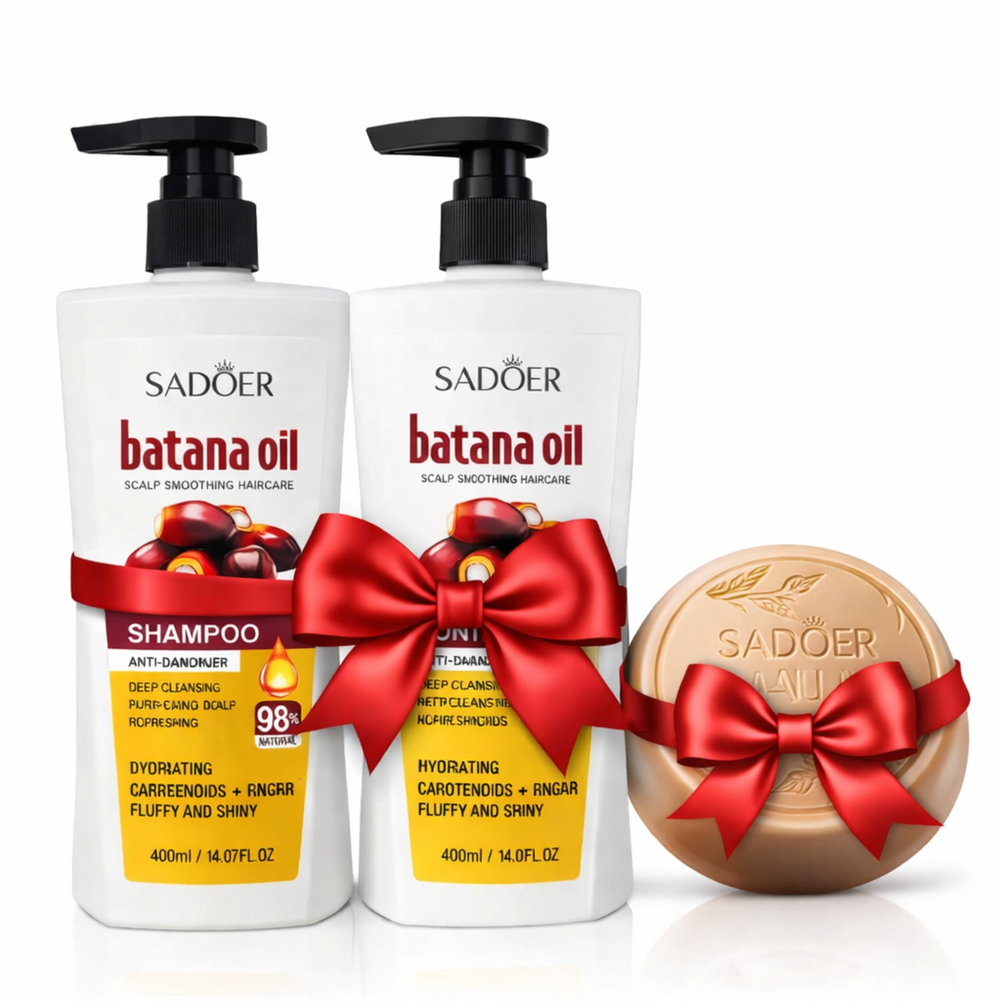Pachet Curățare & Hidratare SADOER Batana – Săpun + Șampon + Balsam