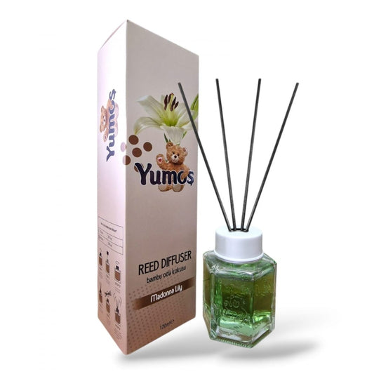 Yumos Odorizant Cameră cu Bețișoare – Crin Alb 120ml - Odorizant camera | VrajaDulce